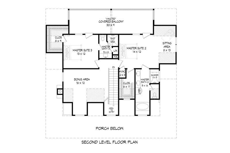 Architectural House Design - Floor Plan - Upper Floor for Country House Plan #932-43 - 3 bed, 3.5 bath