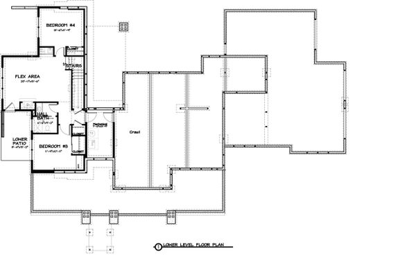Ranch Floor Plan - Lower Floor Plan #895-28