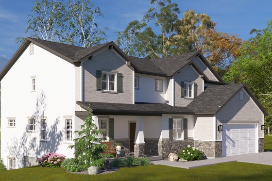 Exterior - Front Elevation 4 for Craftsman House Plan #1060-246 - 5 bed, 3.5 bath