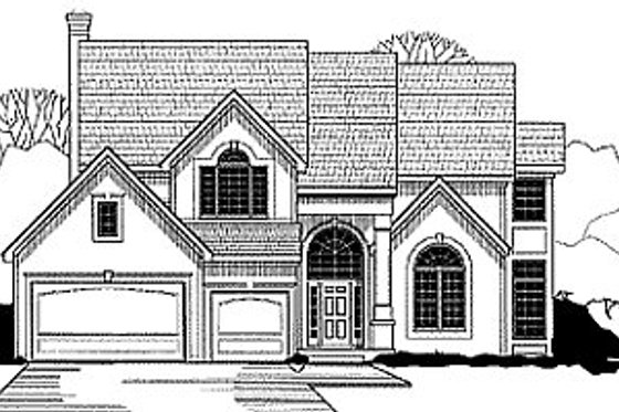 Exterior - Front Elevation for European House Plan #67-201 - 4 bed, 4 bath