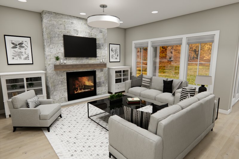 House Plan Design - Interior - Family Room 1 for Craftsman House Plan #51-1414 - 4 bed, 3.5 bath