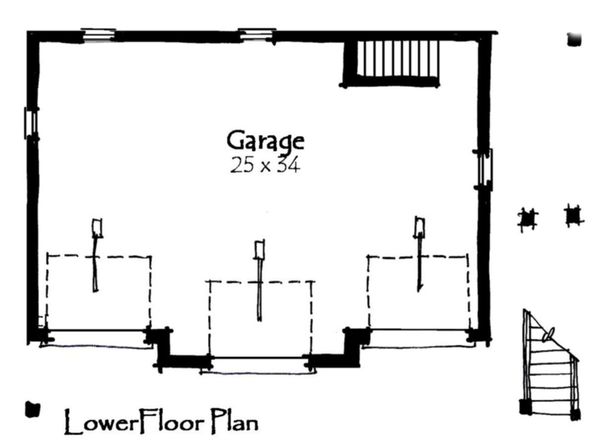 Craftsman Floor Plan - Lower Floor Plan #921-16