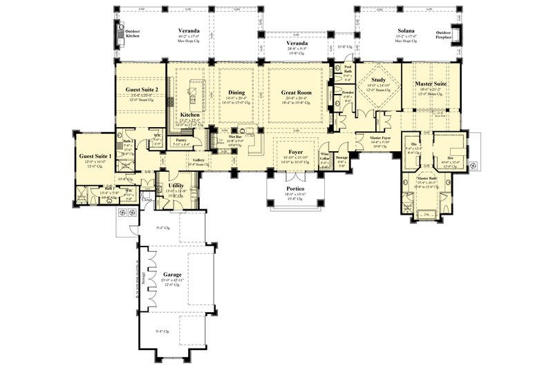 House Design - Floor Plan - Main Floor for Contemporary House Plan #930-546 - 3 bed, 3.5 bath
