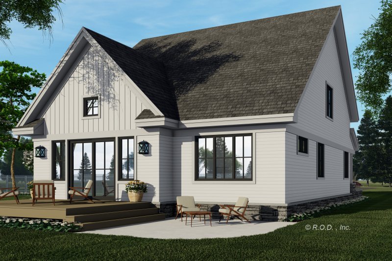 House Plan Design - Exterior - Rear Elevation for Farmhouse House Plan #51-1565 - 4 bed, 2.5 bath