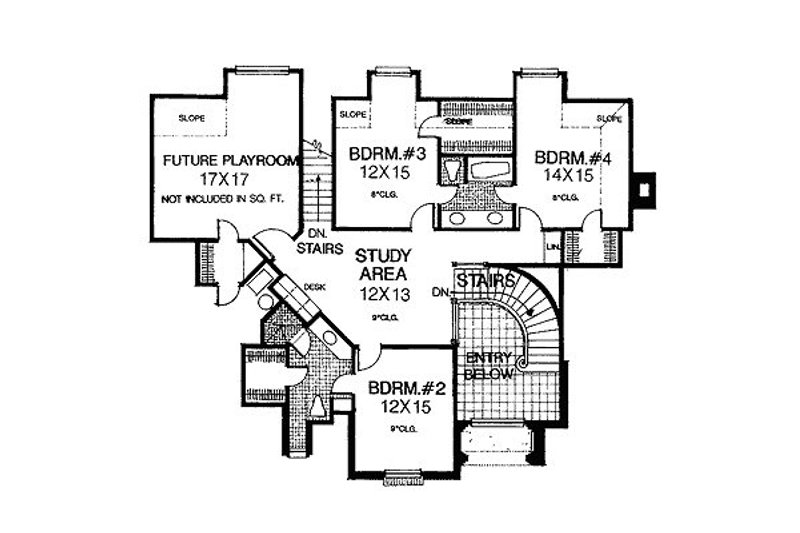 Home Plan - Floor Plan - Upper Floor for European House Plan #310-601 - 4 bed, 3.5 bath