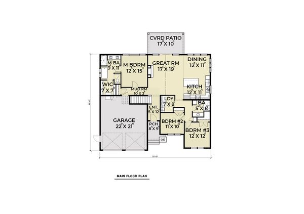 Dream House Plan - Farmhouse Floor Plan - Main Floor Plan #1070-97