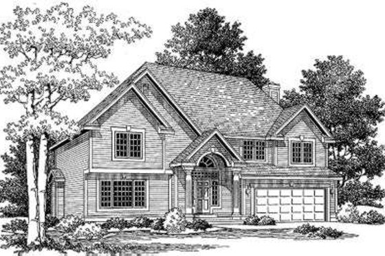 Exterior - Front Elevation for Traditional House Plan #334-109 - 4 bed, 2.5 bath