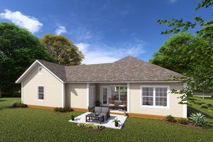 Exterior - Rear Elevation for Cottage House Plan #513-2083 - 2 bed, 2 bath