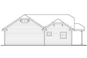 Exterior - Rear Elevation for Traditional House Plan #124-1051, 1 bath