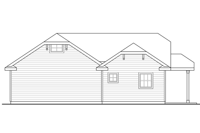House Plan Design - Exterior - Rear Elevation for Traditional House Plan #124-1051, 1 bath