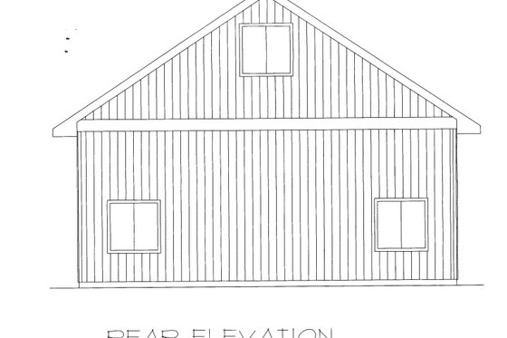 Exterior - Rear Elevation for Traditional House Plan #117-260, 0 bath
