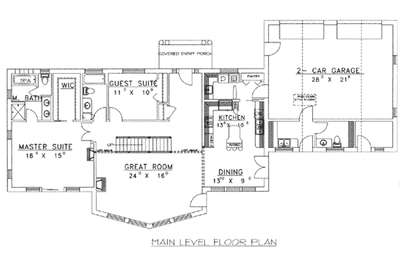 Home Plan - Floor Plan - Main Floor for Traditional House Plan #117-462 - 2 bed, 2.5 bath