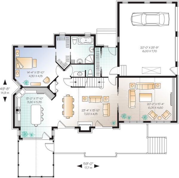 House Plan Design - Craftsman Floor Plan - Main Floor Plan #23-419