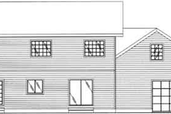 Exterior - Rear Elevation for Country House Plan #117-343 - 4 bed, 2.5 bath