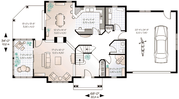Dream House Plan - Traditional Floor Plan - Main Floor Plan #23-409