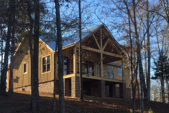 Exterior - Rear Elevation for Cabin House Plan #932-123 - 2 bed, 2 bath