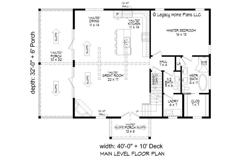 Architectural House Design - Floor Plan - Main Floor for Southern House Plan #932-792 - 4 bed, 3.5 bath