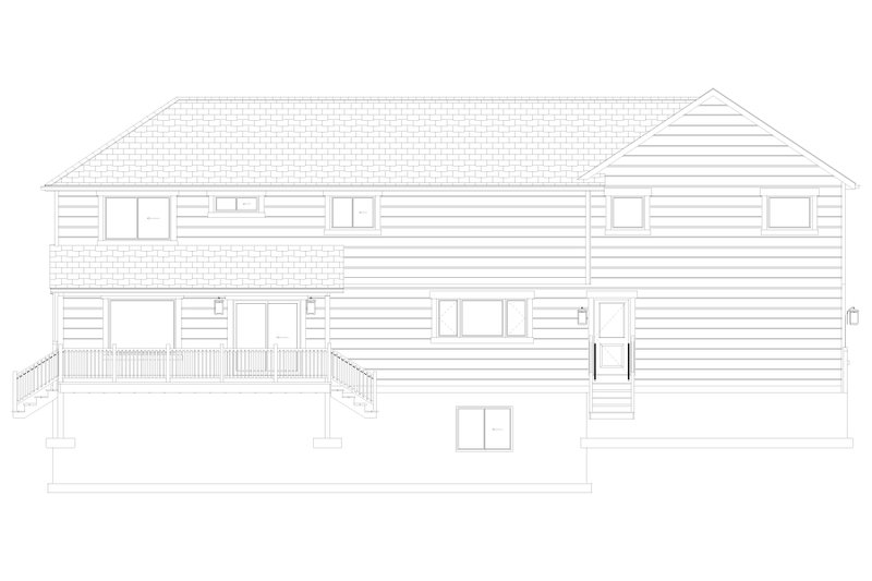 Dream House Plan - Exterior - Rear Elevation 2 for Traditional House Plan #1060-427 - 4 bed, 2.5 bath