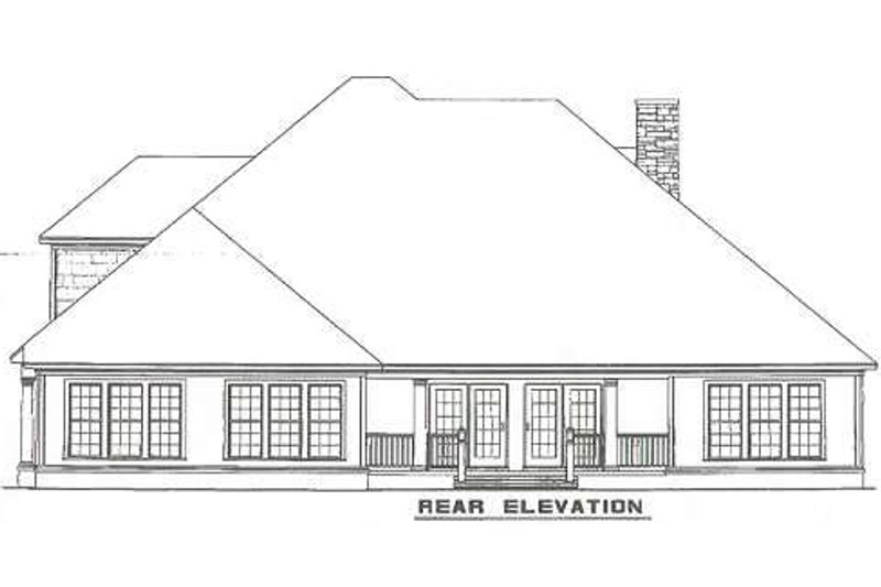 Architectural House Design - Exterior - Rear Elevation for Traditional House Plan #17-2147 - 4 bed, 3 bath