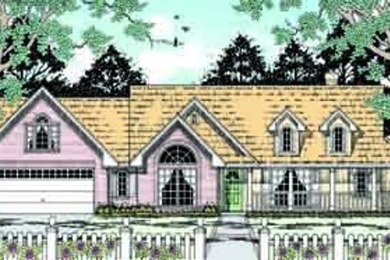 Exterior - Front Elevation for Traditional House Plan #42-298 - 3 bed, 2 bath