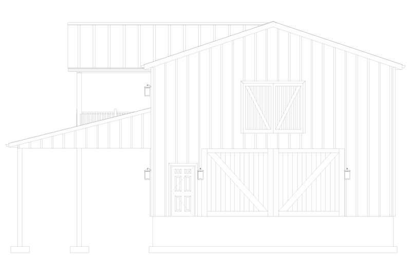 House Blueprint - Exterior - Rear Elevation 1 for Farmhouse House Plan #1060-193 - 2 bed, 3 bath