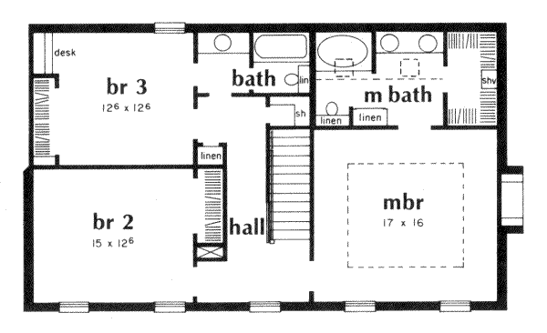 Country Floor Plan - Upper Floor Plan #36-290