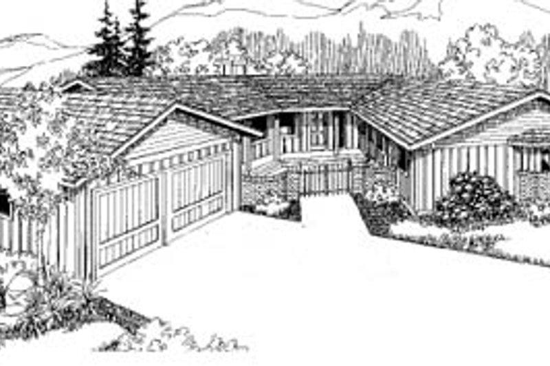 Architectural House Design - Ranch Exterior - Front Elevation Plan #60-116