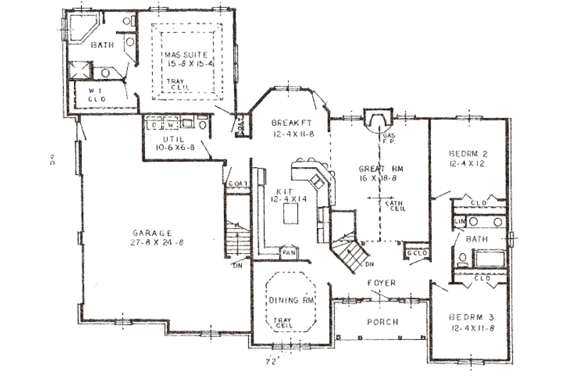 Modern Style House Plan - 3 Beds 2.5 Baths 2098 Sq/Ft Plan #421-114