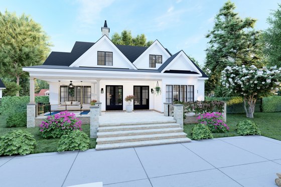 Exterior - Rear Elevation for Farmhouse House Plan #1094-8 - 4 bed, 3.5 bath