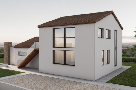 Exterior - Rear Elevation 1 for Contemporary House Plan #542-20 - 5 bed, 5 bath