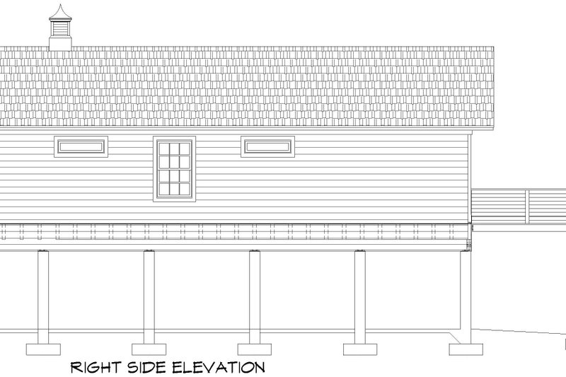 House Design - Exterior - Other Elevation 1 for Beach House Plan #932-1037 - 3 bed, 2 bath