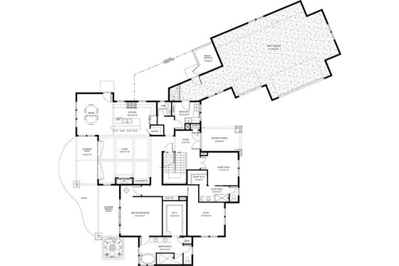 Floor Plan - Main Floor for Craftsman House Plan #895-50 - 4 bed, 3.5 bath