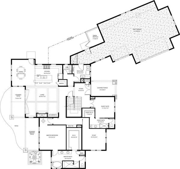 Craftsman Floor Plan - Main Floor Plan #895-50