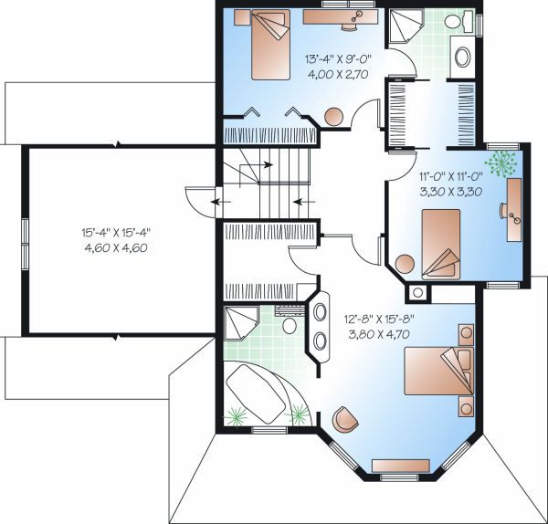 Architectural House Design - Farmhouse Floor Plan - Upper Floor Plan #23-863