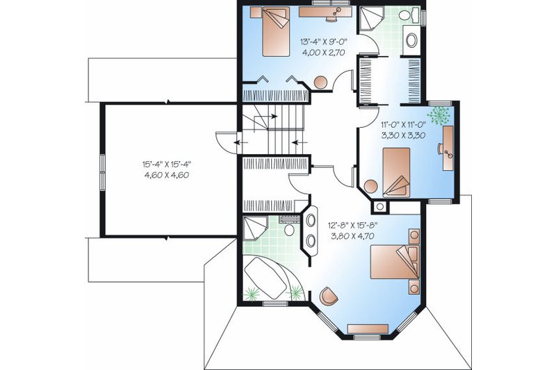 House Plan Design - Floor Plan - Upper Floor for Farmhouse House Plan #23-863 - 3 bed, 2.5 bath