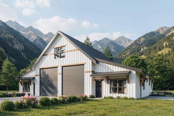 Exterior - Front Elevation 3 for Barndominium House Plan #1070-173 - 2 bed, 1 bath
