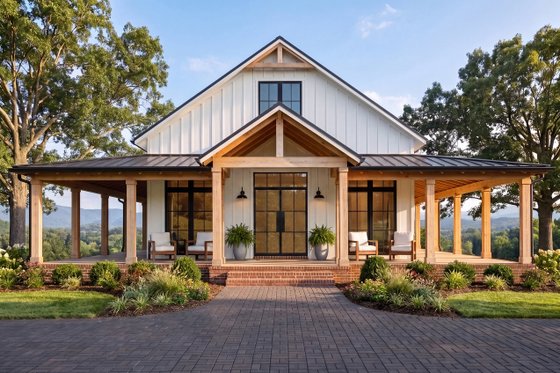 Exterior - Front Elevation 3 for Barndominium House Plan #430-370 - 3 bed, 2 bath