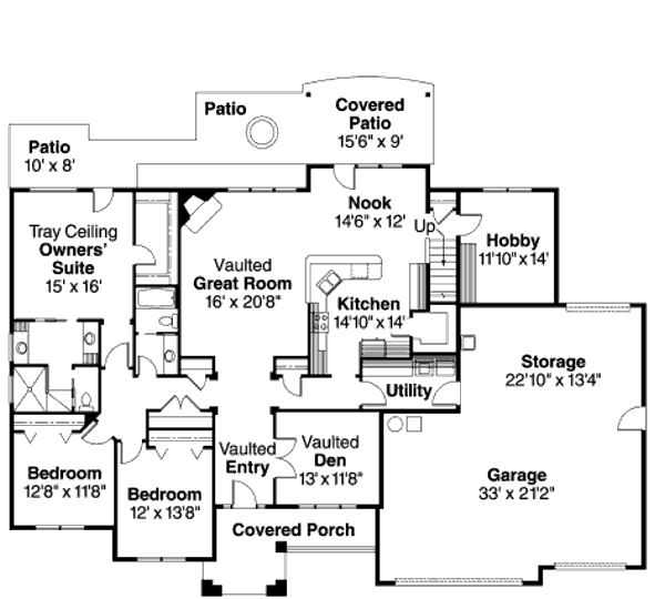 Ranch Floor Plan - Main Floor Plan #124-668