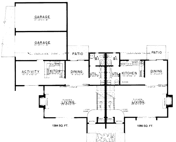 Modern Floor Plan - Main Floor Plan #303-416