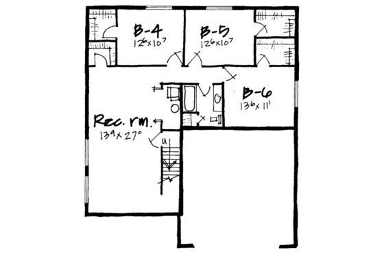 Floor Plan - Lower Floor for Traditional House Plan #308-105 - 6 bed, 3 bath