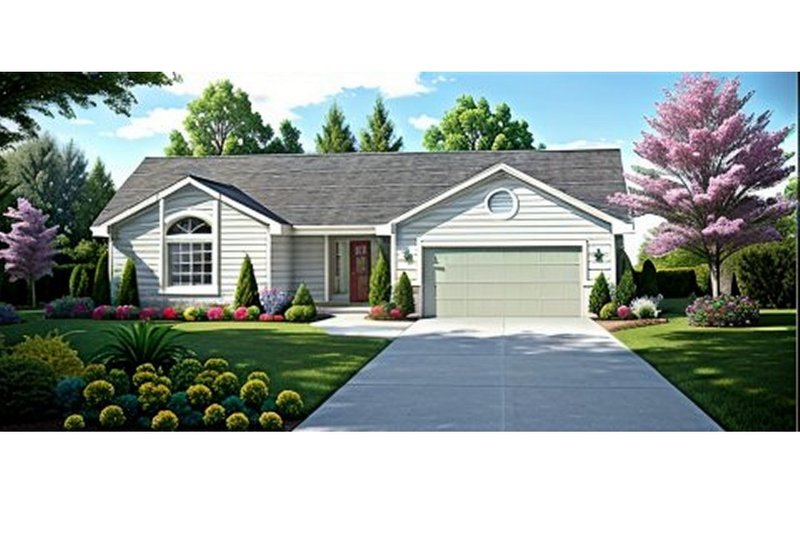 House Blueprint - Ranch Exterior - Front Elevation Plan #58-117