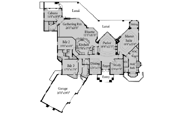 European Floor Plan - Main Floor Plan #115-125