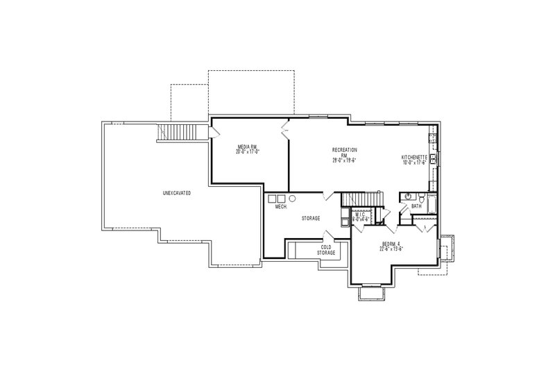 Dream House Plan - Floor Plan - Lower Floor for Contemporary House Plan #920-26 - 4 bed, 3.5 bath