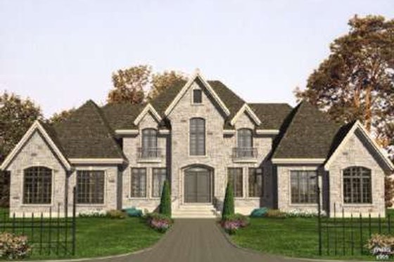 Exterior - Front Elevation for European House Plan #138-136 - 5 bed, 3.5 bath