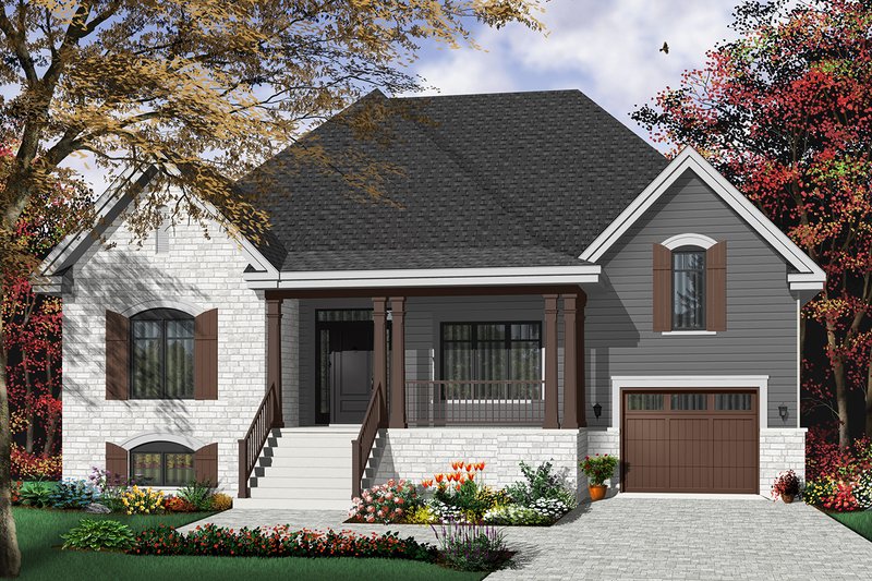 Home Plan - Exterior - Front Elevation 3 for Country House Plan #23-2231 - 2 bed, 1 bath