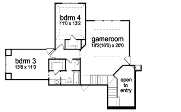 European Floor Plan - Upper Floor Plan #84-403