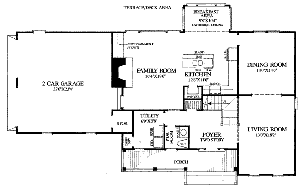 Architectural House Design - Southern Floor Plan - Main Floor Plan #137-203
