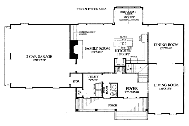 Dream House Plan - Floor Plan - Main Floor for Southern House Plan #137-203 - 3 bed, 2.5 bath
