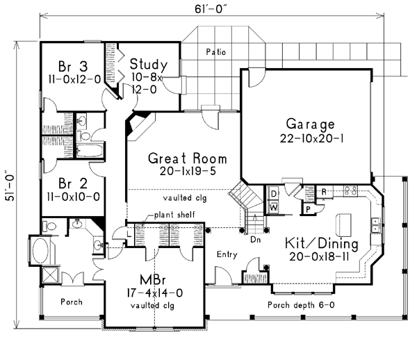 Farmhouse Floor Plan - Main Floor Plan #57-178