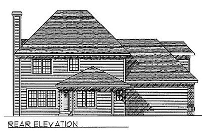 House Plan Design - Exterior - Rear Elevation for Traditional House Plan #70-329 - 3 bed, 2.5 bath